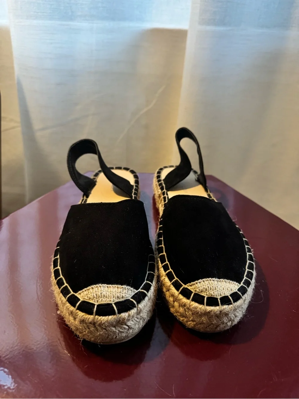 Slingback Espadrille Flats in Black